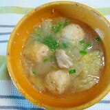 体温まる♪冷凍肉団子と白菜のスープ